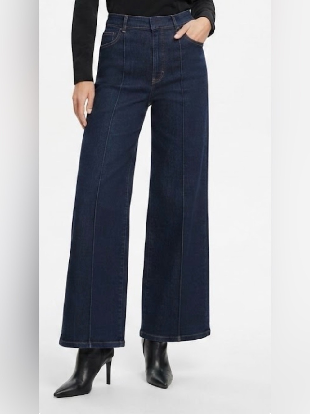 Express Dark Indigo Wide-Leg Jeans